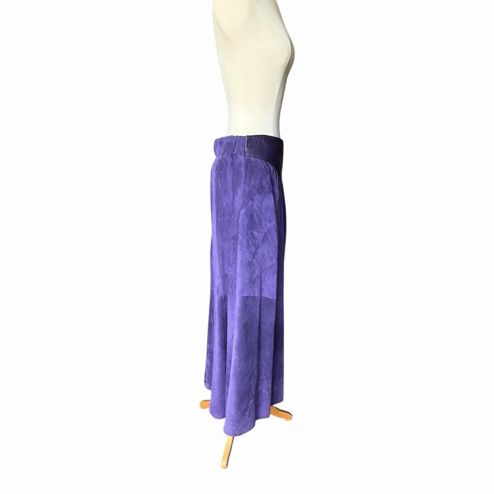 Vintage Liz Roberts Robert Elliott Purple Suede Two Piece Skirt Set Medium - Picture 16 of 16